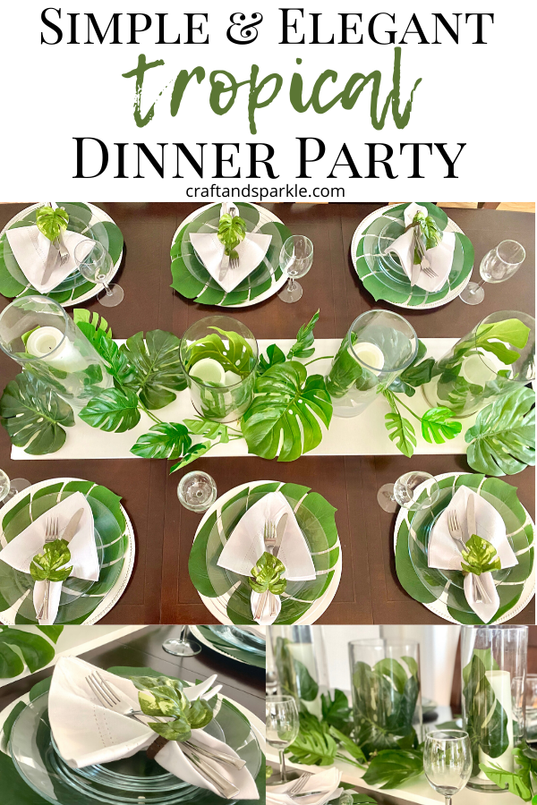 simple and elegant tropical dinner party
