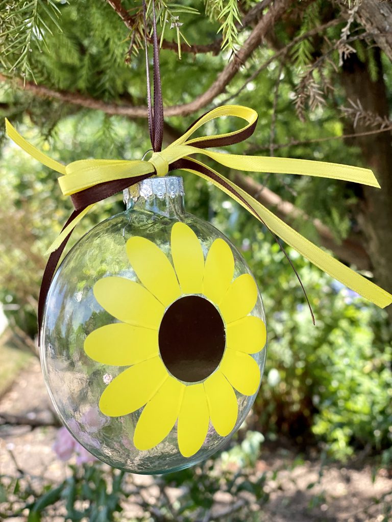 DIY sunflower ornament.