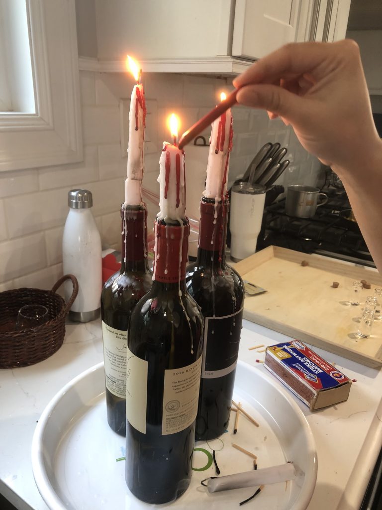 DIY bloody candles.
