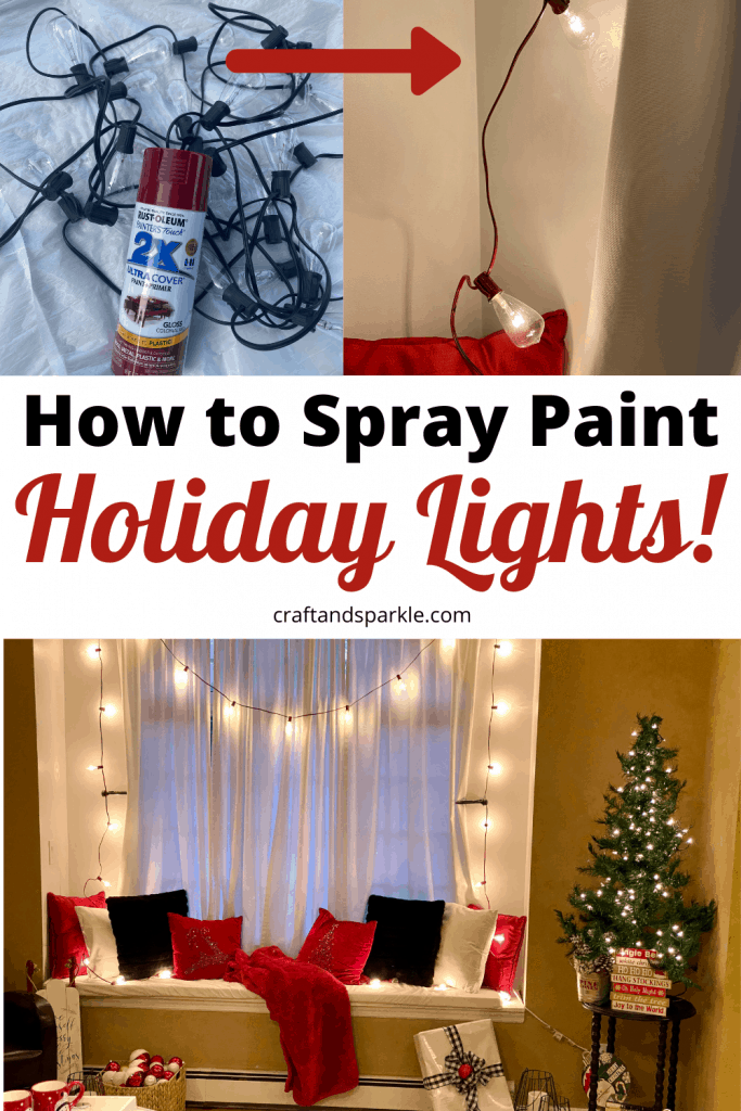 Spray painted holiday lights.