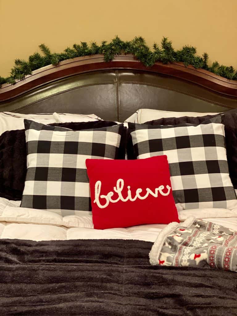 Believe holiday throw pillow.