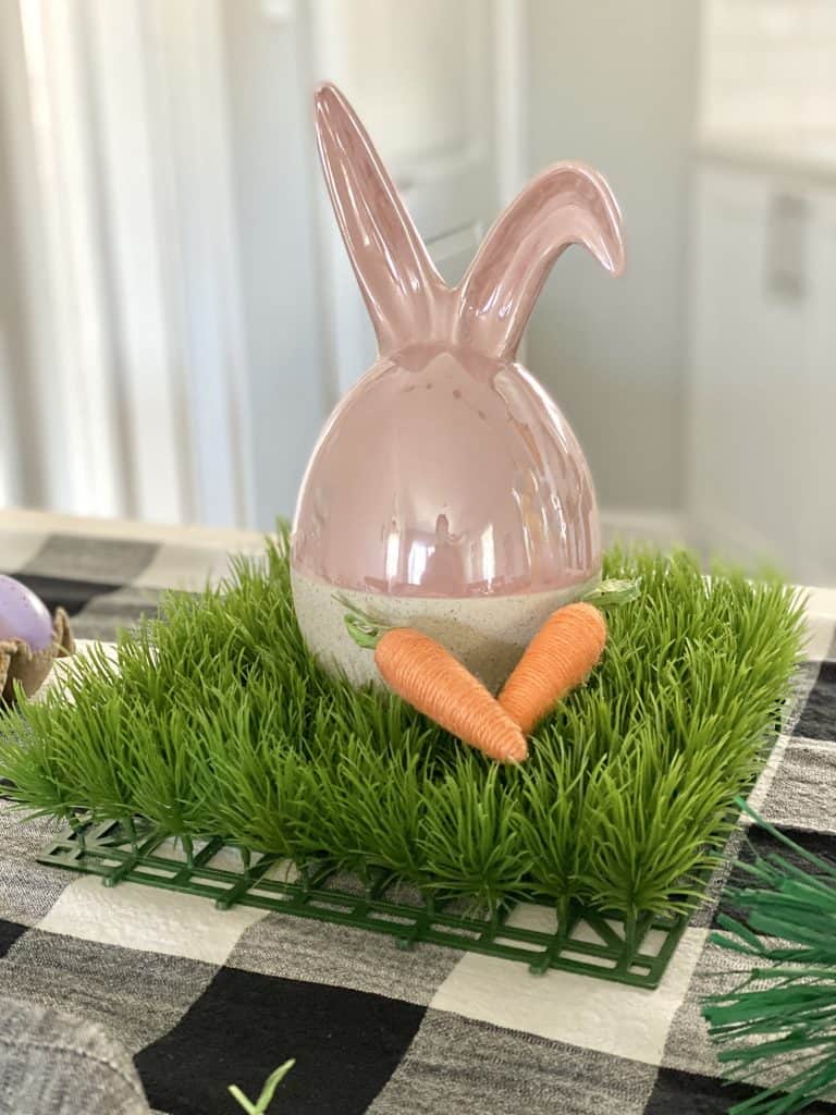bunny centerpiece with grass