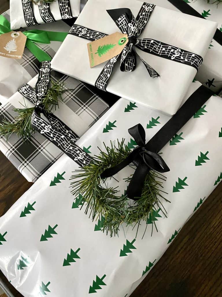 green and black wrapping paper
