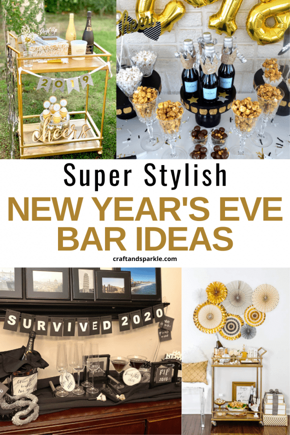 Super Stylish New Year’s Eve Bar Ideas Craft and Sparkle