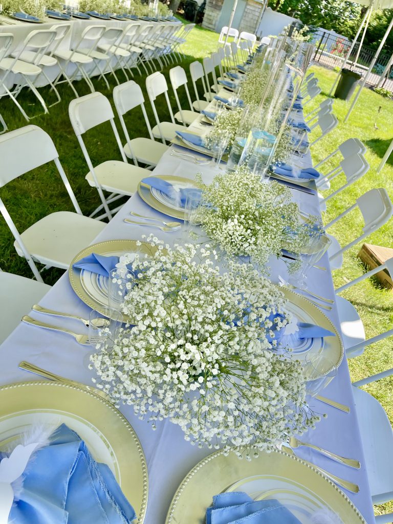 outdoor baby shower table